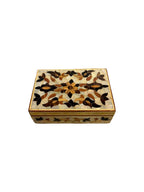 18 × 12.4 × 7 cm | Coffret à bijoux artisanal rectangulaire en nacre coloré | Mosaïque Syrienne