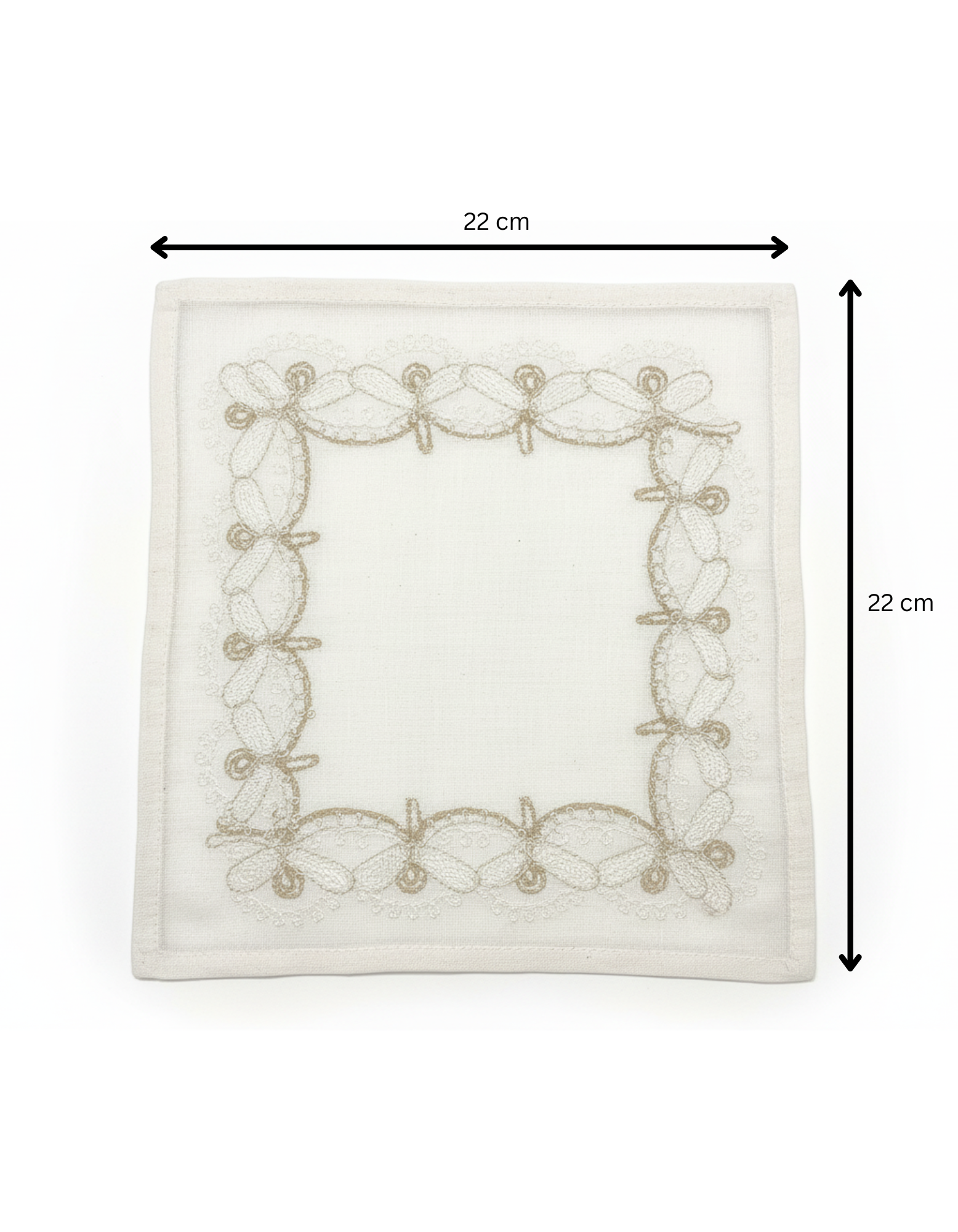 White tablecloth and 4 cotton napkins – Traditional Syrian embroidery – Aghabani