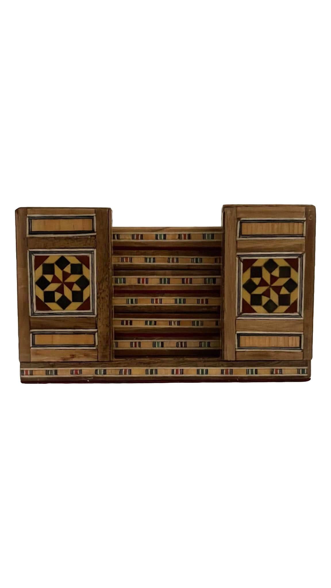 Lot de 6 paires (8,5 x 8,5 cm) de Sous-verres carrés en bois faits main | Artisanat Syrien