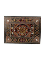 17.2 × 13 × 5 cm | Boîte à bijoux tendance en bois et nacre, réalisées à la main | Mosaïque Syrienne
