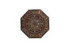 Boîte à bijoux tendance octogonale plane en bois et nacre, incrustée à la main | Mosaïque Syrienne | Taille 21.5 * 21.5 * 7 cm